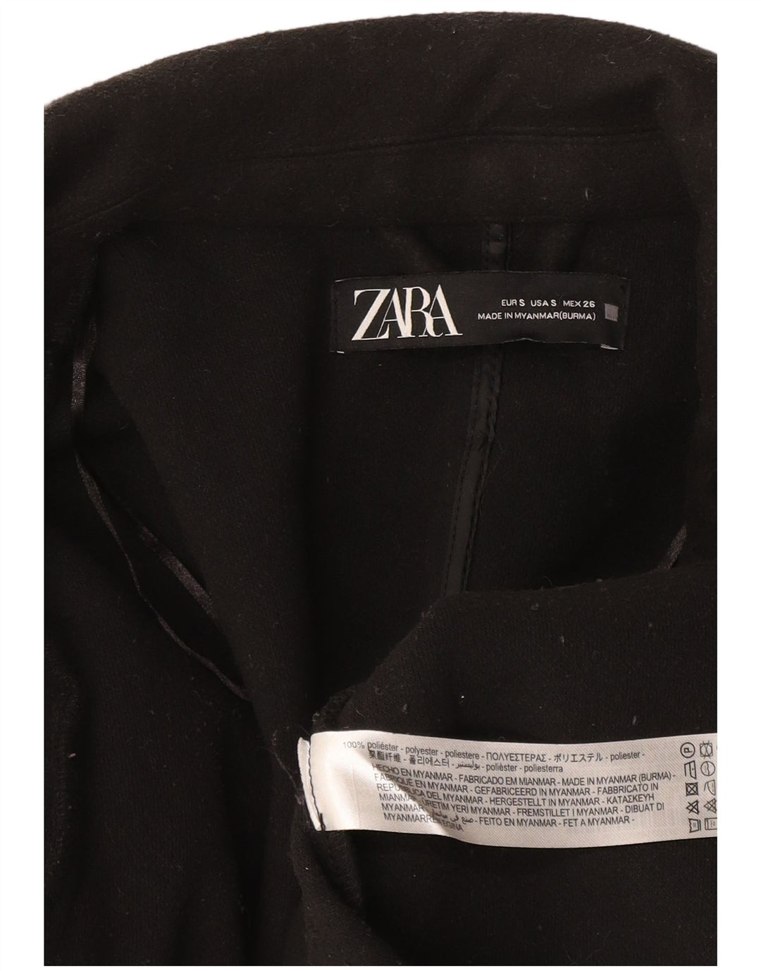 Zara Womens Open Oversized Blazer Jacket UK 10 Small Black Polyester