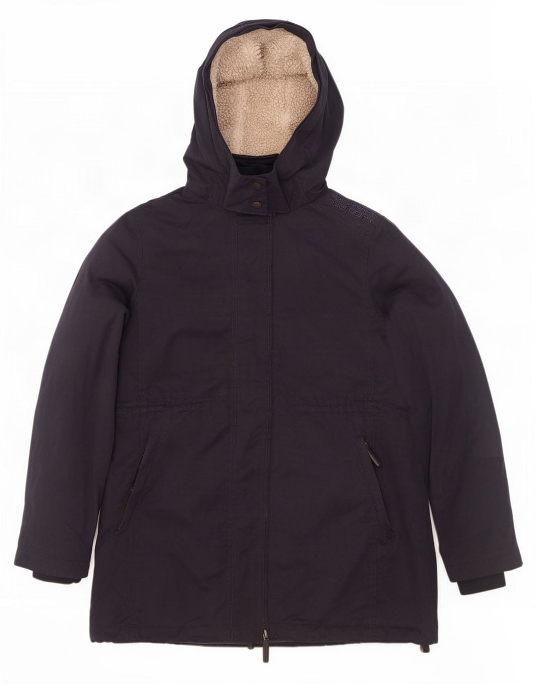 Superdry høj hættejakke til mænd UK 42 XL marineblå polyester