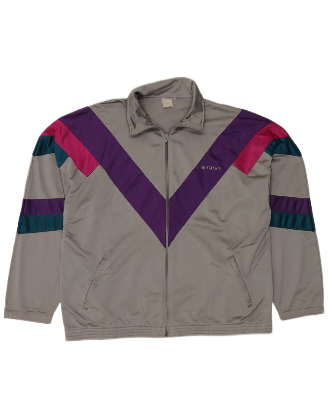 MC CRAE'S Træningsdragt til mænd Topjakke XL Grå Colourblock Polyester