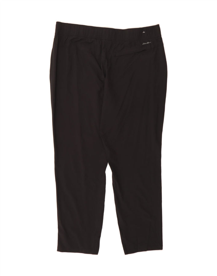 EDDIE BAUER Womens Tracksuit Trousers UK 14 Large  Black Polyester Vintage Eddie Bauer and Second-Hand Eddie Bauer from Messina Hembry 