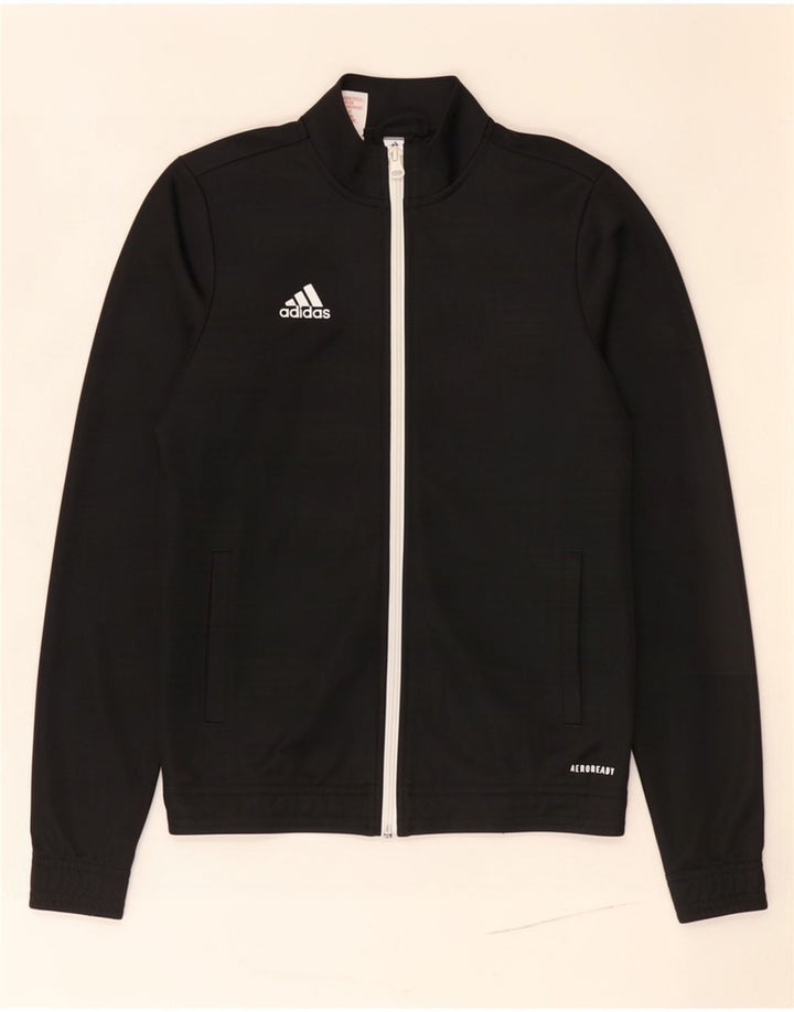 Adidas Boys Aeroready Tracksuit Topjakke 11-12 År Sort Polyester