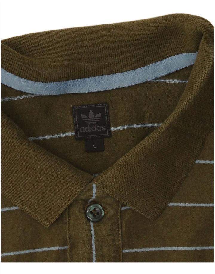 Adidas Polo Shirt til mænd Stor Khaki stribet