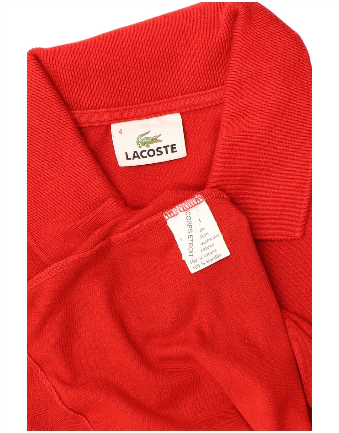 LACOSTE Poloshirt til mænd str. 4 Medium Rød Bomuld