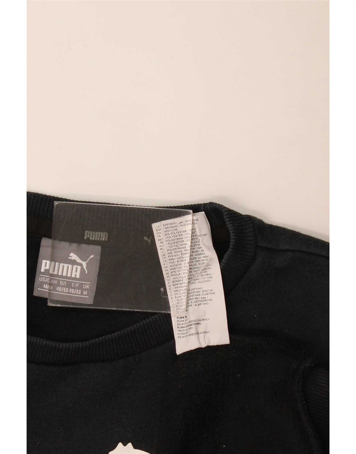 Puma Herre Grafisk Sweatshirt Jumper Medium Sort Bomuld