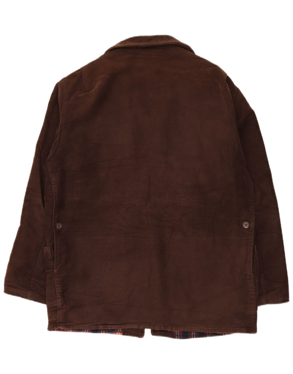 Vintage Herre Windbreaker Jacket IT 54 2XL Brun Colourblock Bomuld