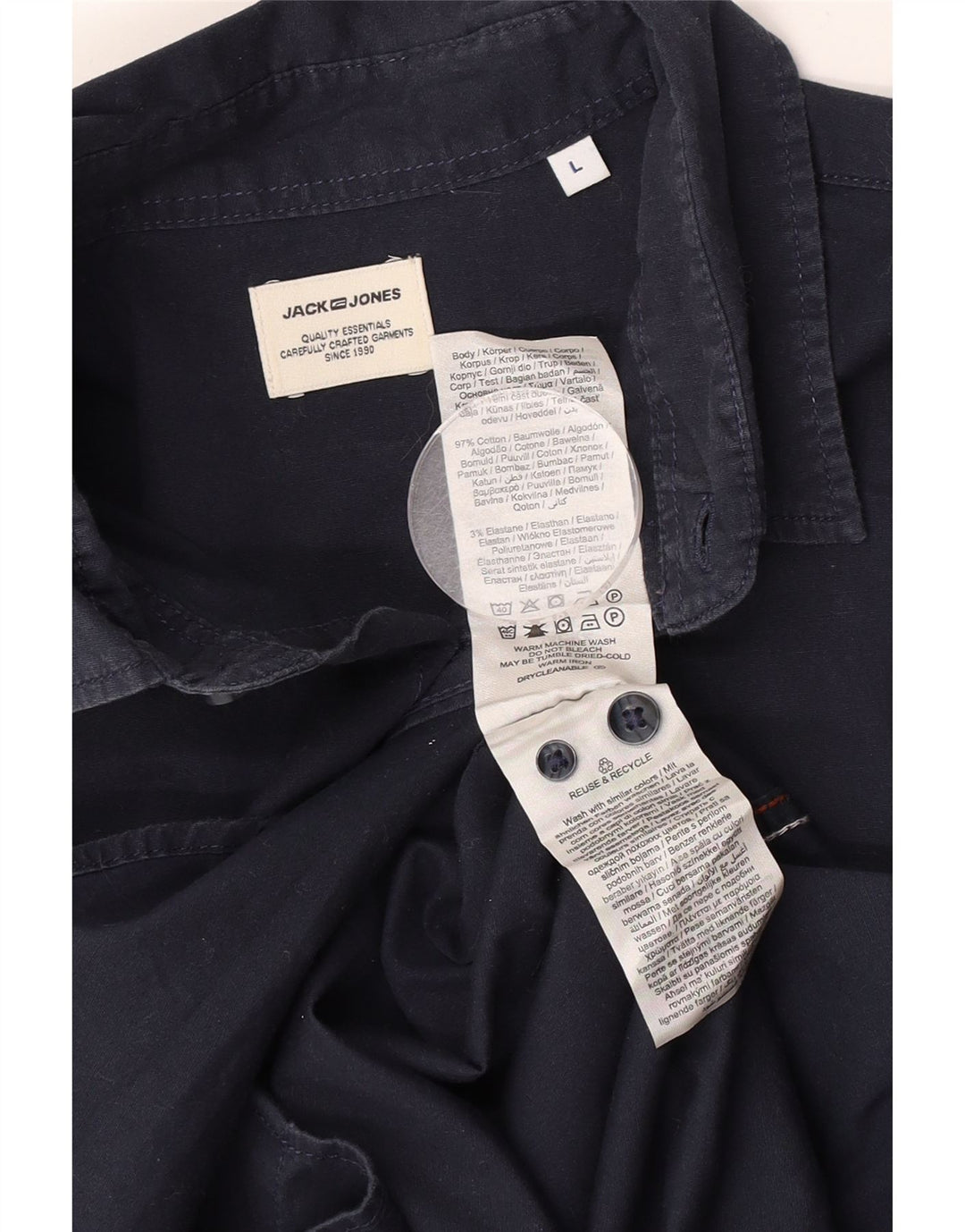 Jack & Jones herreskjorte stor marineblå bomuld