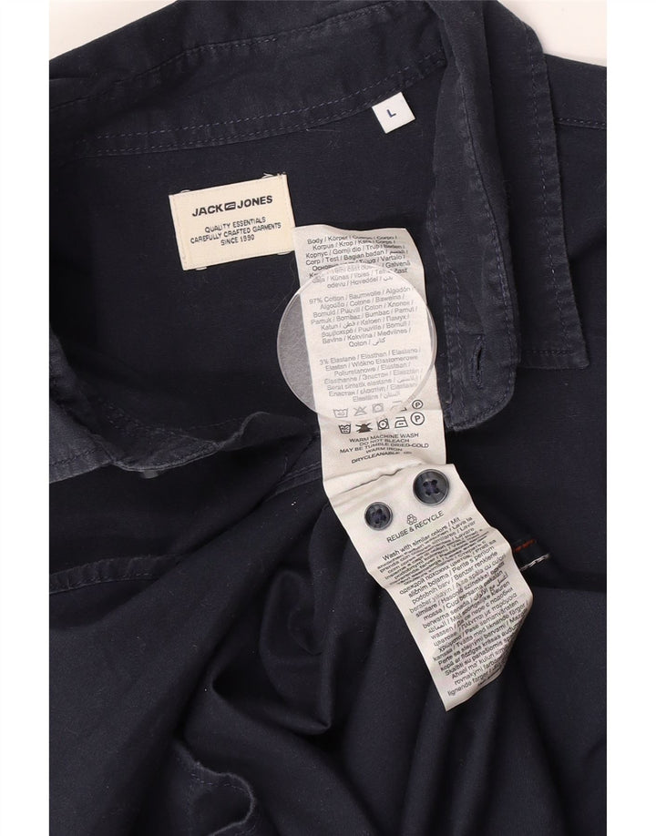 Jack & Jones herreskjorte stor marineblå bomuld