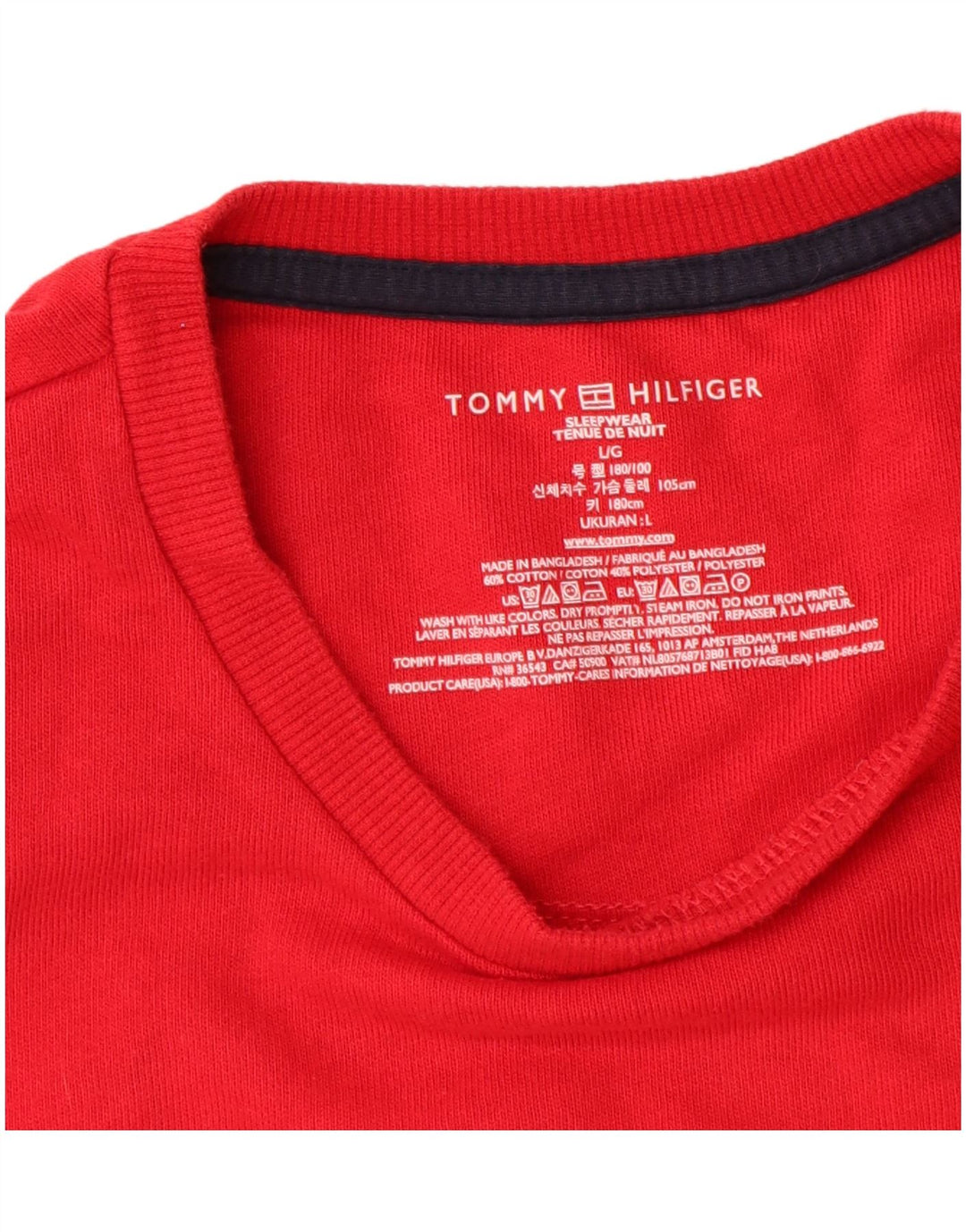 TOMMY HILFIGER Grafisk sweatshirt til mænd, stor rød bomuld