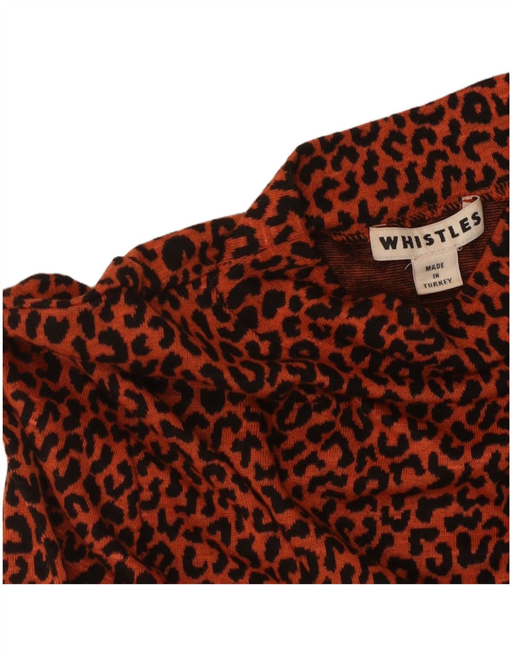 WHISTLES Dame Top Langærmet UK 12 Medium Orange Animal Print