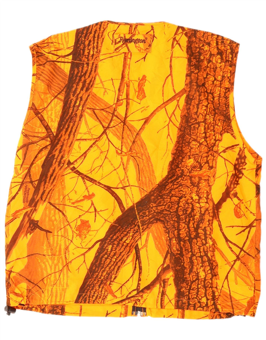 Vintage Herre Utility Gilet UK 38 Medium Orange Camouflage Polyester