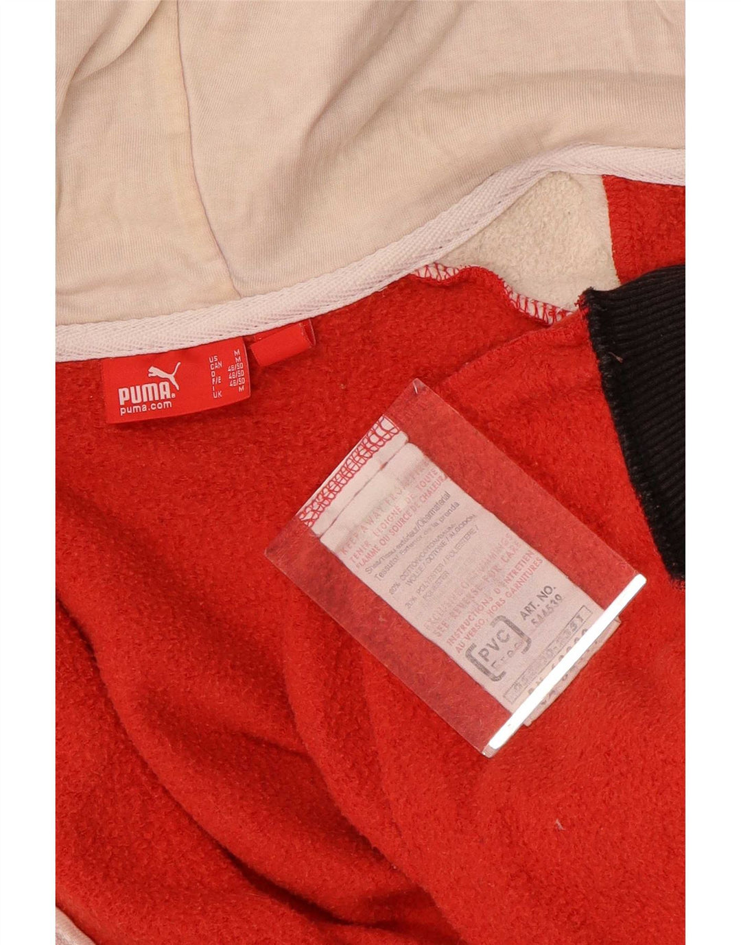 Puma Hættetrøje med lynlås til mænd Medium Rød Colourblock Bomuld