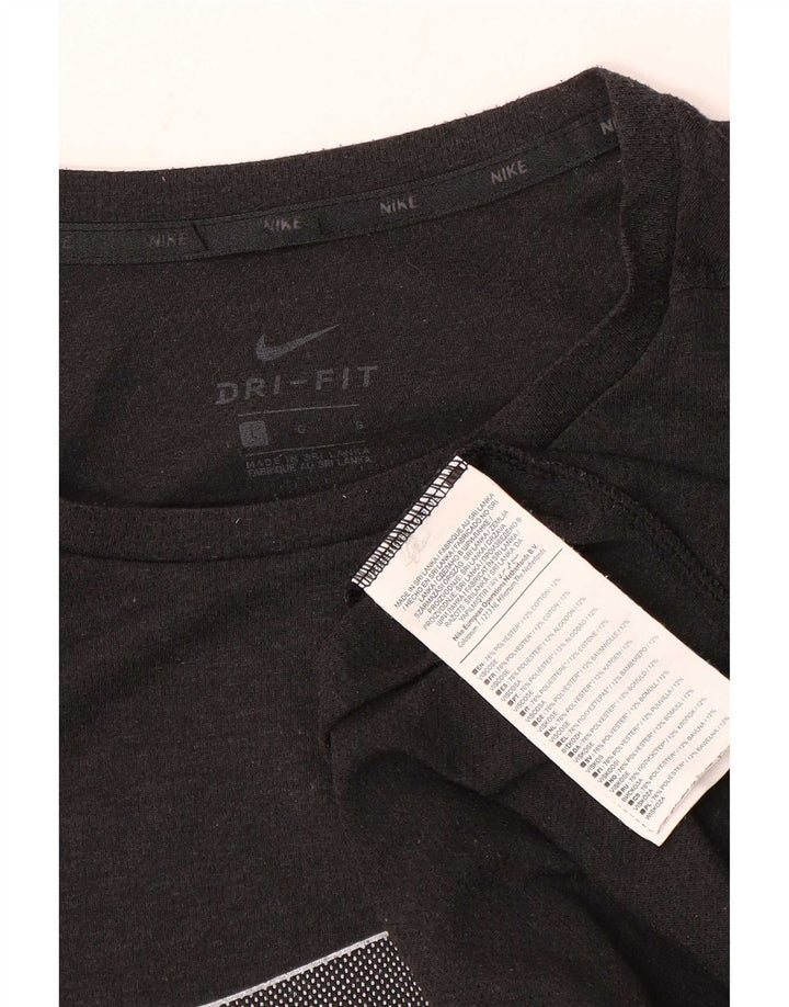 Nike Herre Dri Fit Grafisk T-Shirt Top Stor Grå Polyester