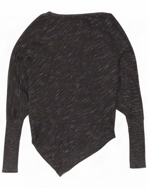 Zara Womens Boat Neck Jumper Sweater UK 14 Medium Navy Blue Flecked