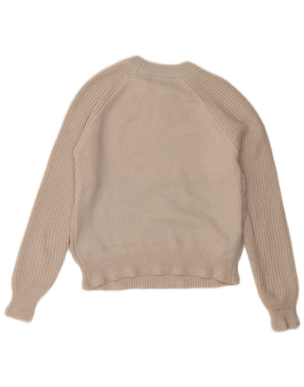 Marks & Spencer Dame Loose Fit Jumper Sweater med rund hals UK 6 XS Off White