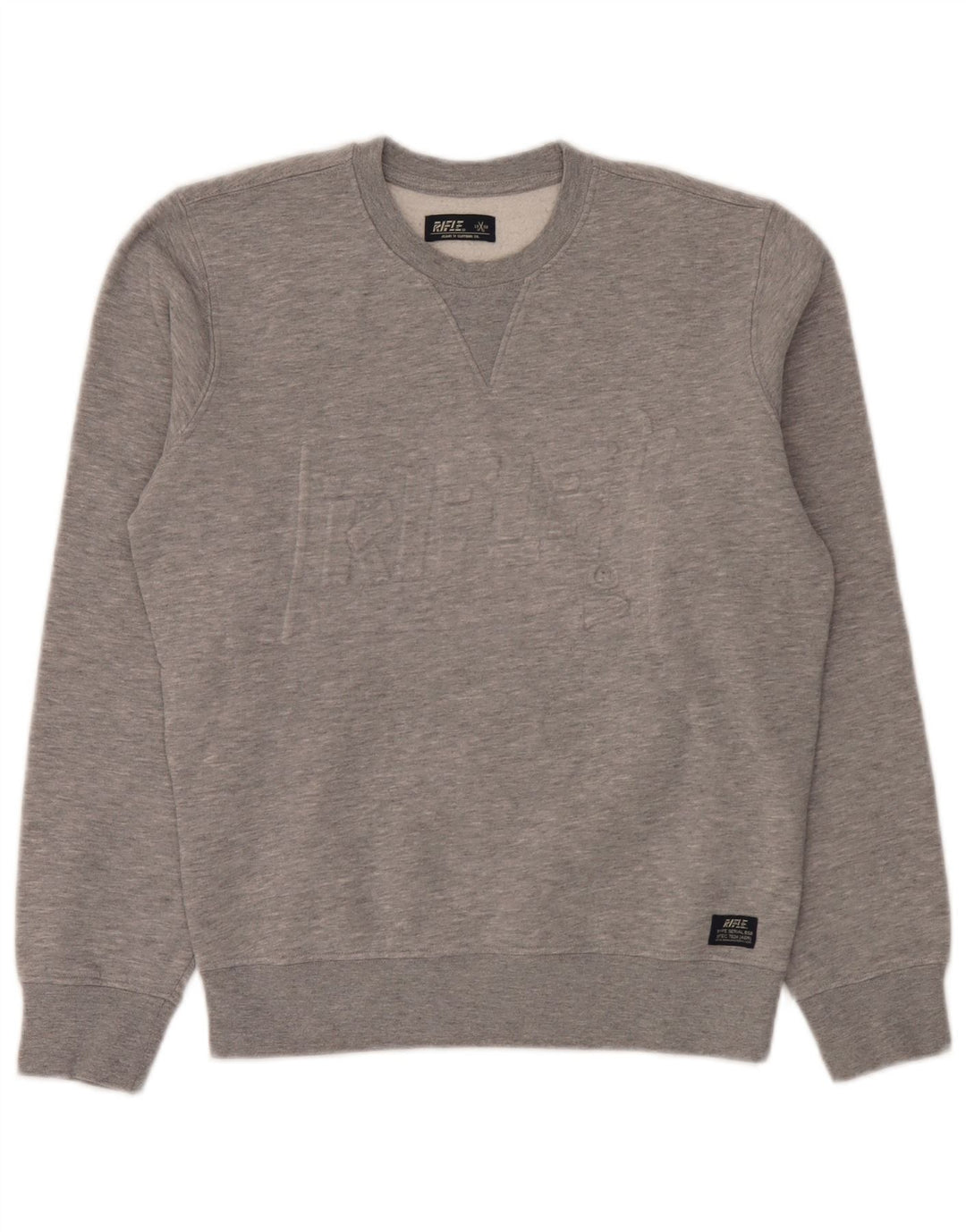 Rifle Herre Grafisk Sweatshirt Jumper Lille Grå Flecked Bomuld