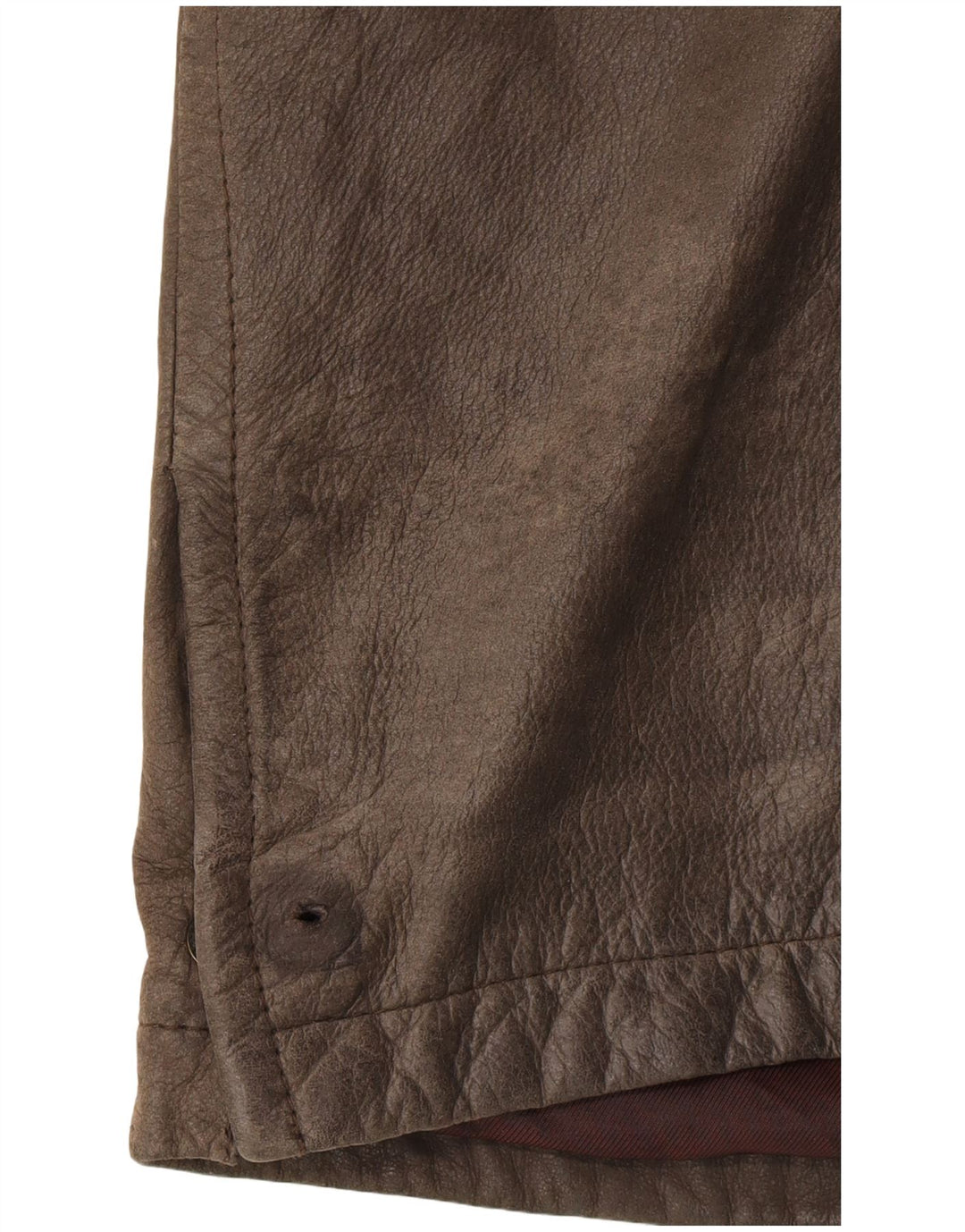 L.LAMBERTAZZI Læderfrakke til mænd UK 40 Stort brunt læder