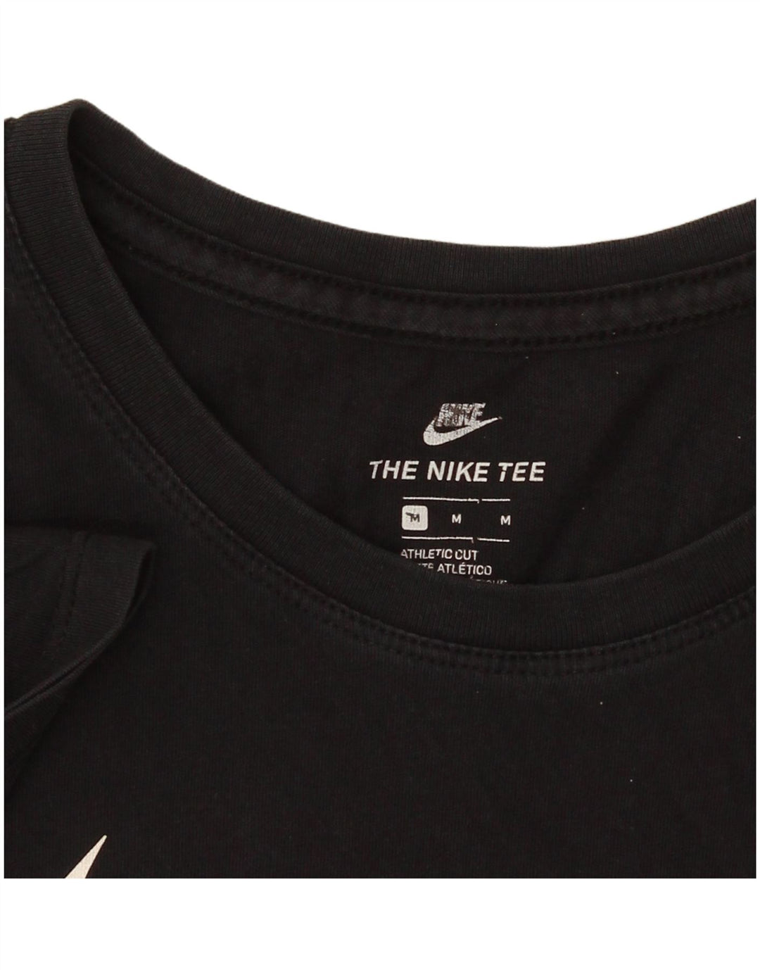 Nike Dame Athletic Cut Grafisk T-Shirt Top UK 14 Medium Sort