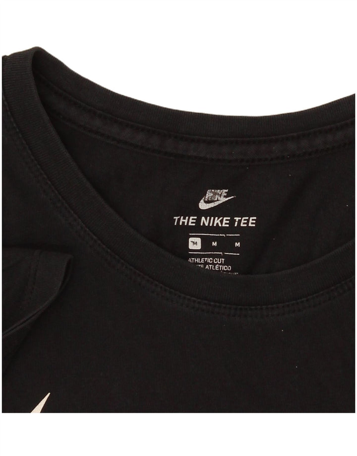 Nike Dame Athletic Cut Grafisk T-Shirt Top UK 14 Medium Sort