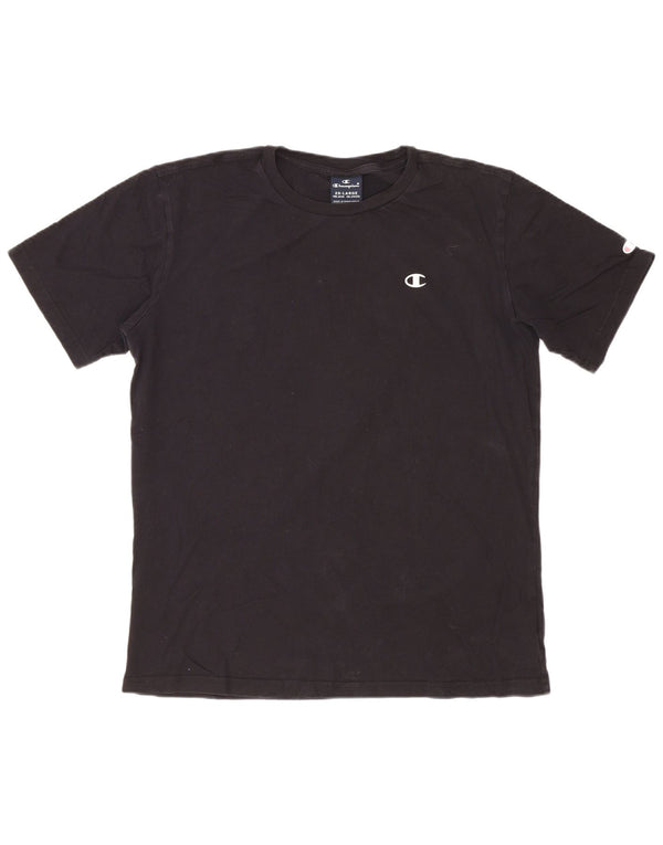Champion Boys T-Shirt Top 15-16 år 2XL Sort Bomuld