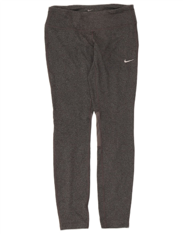 NIKE Dame Dri Fit Leggings UK 10 Small Grå Flecked