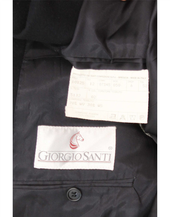 Giorgio Santi Herre 2-knaps blazerjakke IT 52 XL Sort Uld