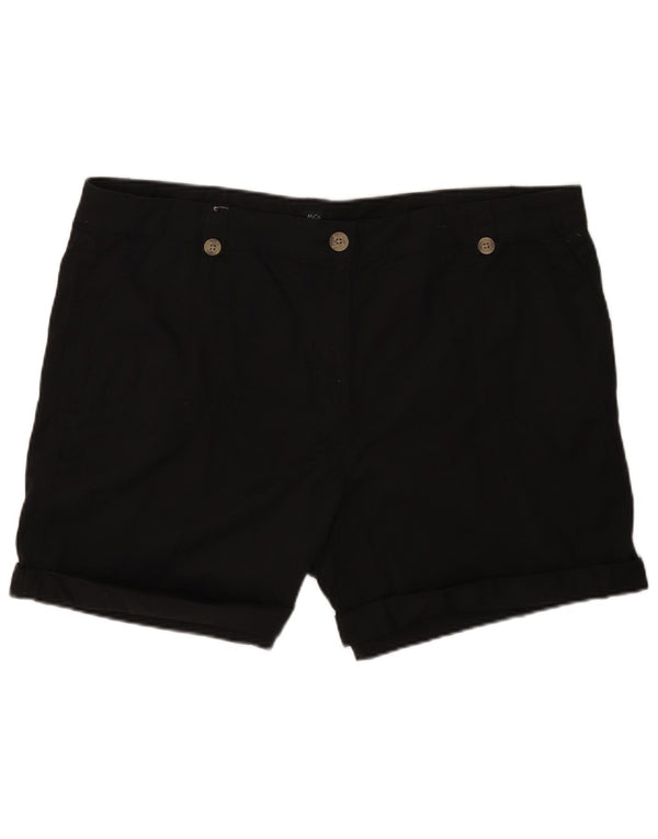 M&Co Kvinder Chino Shorts med høj talje UK 20 2XL W42 Sort Bomuld