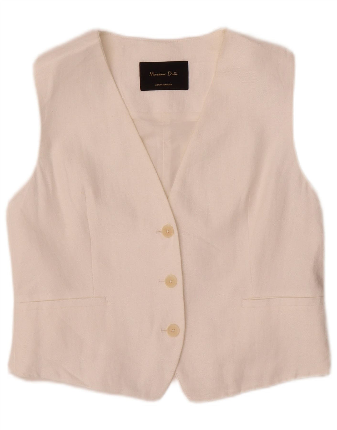 Massimo Dutti Damevest UK 12 Medium Hvid Bomuld