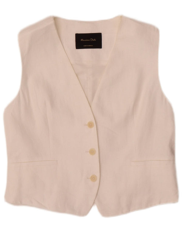 Massimo Dutti Damevest UK 12 Medium Hvid Bomuld