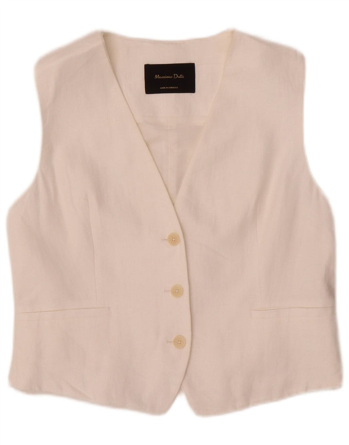 Massimo Dutti Damevest UK 12 Medium Hvid Bomuld