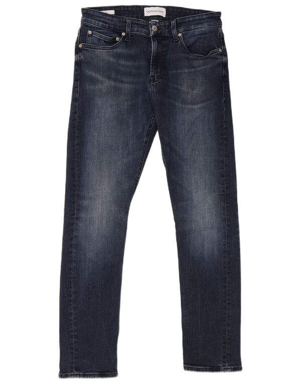Calvin Klein Herre Slim Jeans W30 L30 Marineblå Bomuld