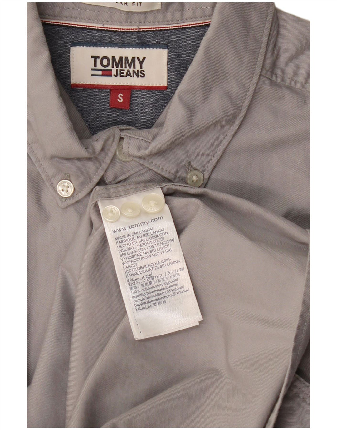 TOMMY HILFIGER Herre Regular Fit skjorte Lille grå bomuld