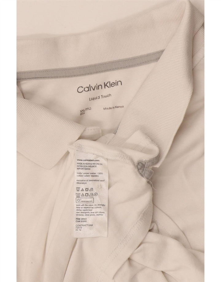 Calvin Klein herre poloshirt 2XL hvid bomuld