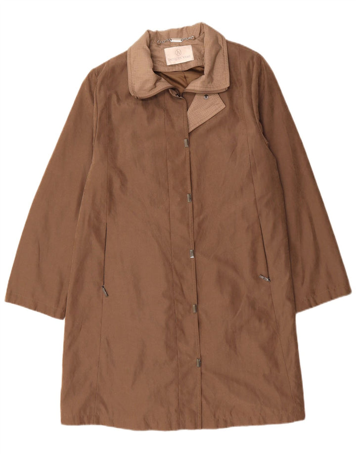 JACQUES VERT Womens Overcoat UK 14 Medium Brown Polyester