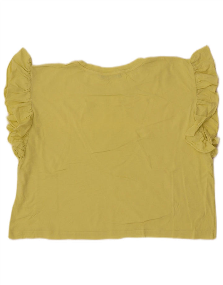 Zara Womens Crop T-Shirt Top UK 14 Medium Gul