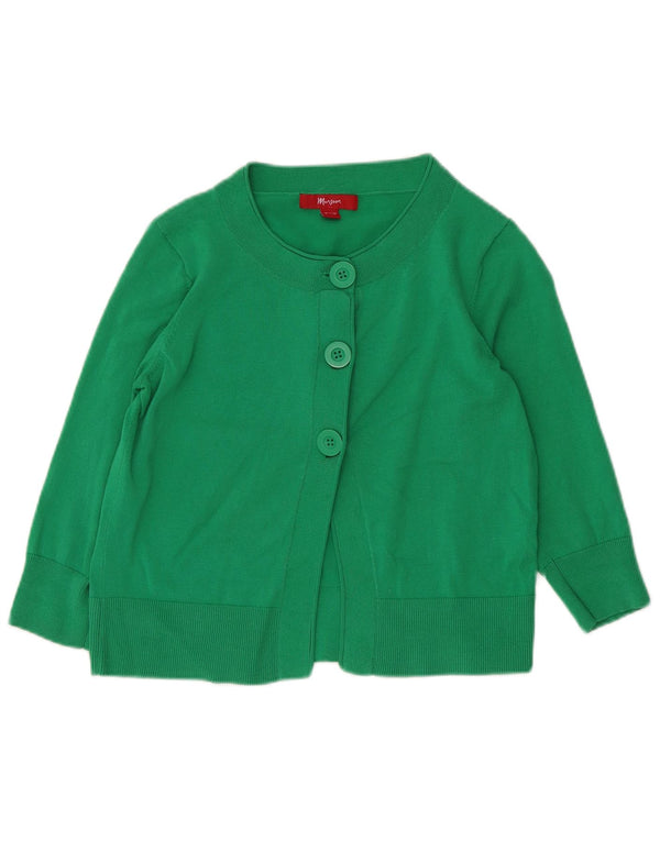 Monsoon Womens Crop Cardigan Sweater UK 12 Medium Green Bomuld