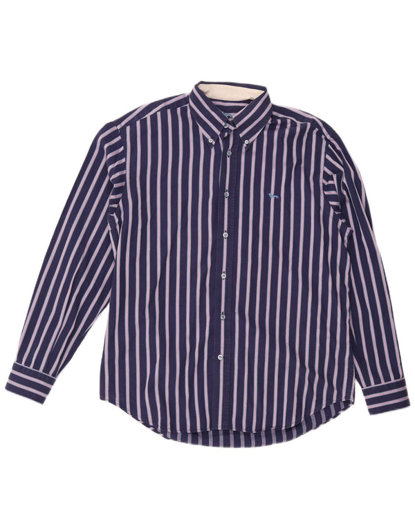 Harmont & Blaine herreskjorte XL marineblå stribet