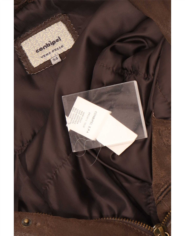Conbipel Herre Bomber Ruskindsjakke IT 54 XL Brunt Læder