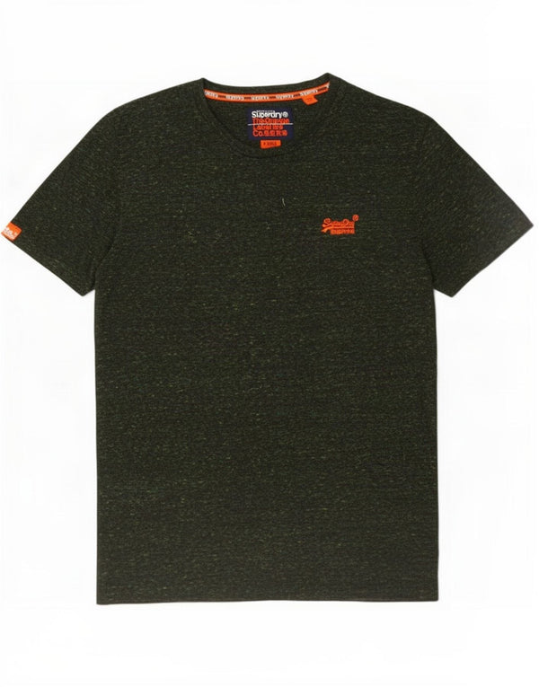 Superdry Grafisk T-shirt top til mænd, stor grøn flækket bomuld