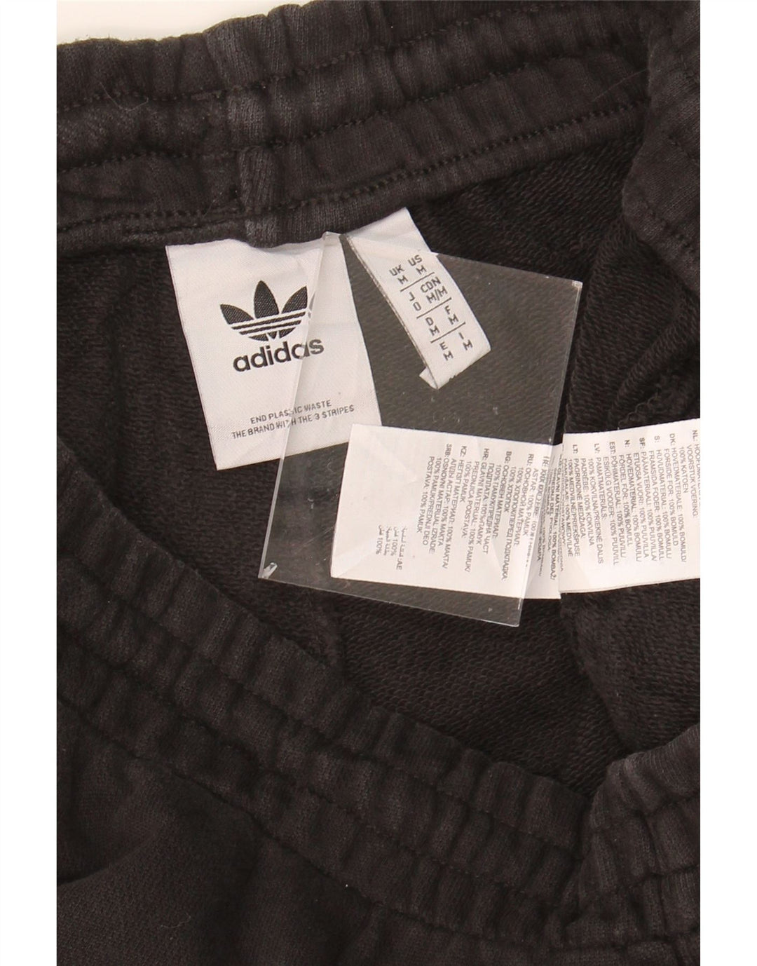 ADIDAS Mens Graphic Tracksuit Trousers Joggers Medium  Black Cotton