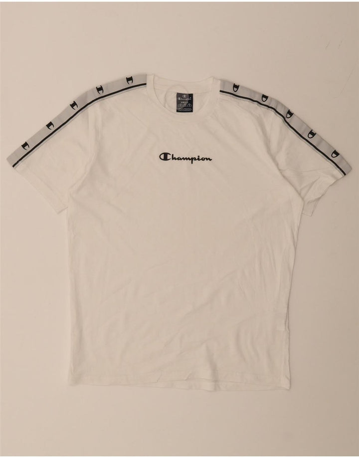 CHAMPION Mens Graphic T-Shirt Top Small White Cotton Vintage Champion and Second-Hand Champion from Messina Hembry 