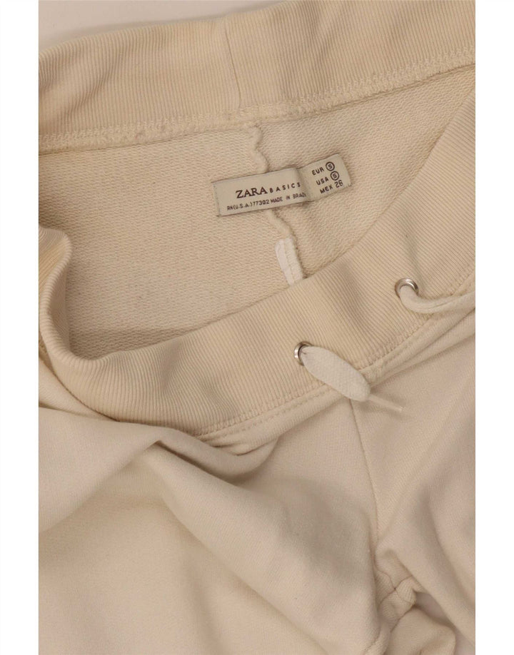Zara Træningsdragtsbukser til kvinder UK 8 Small Off White