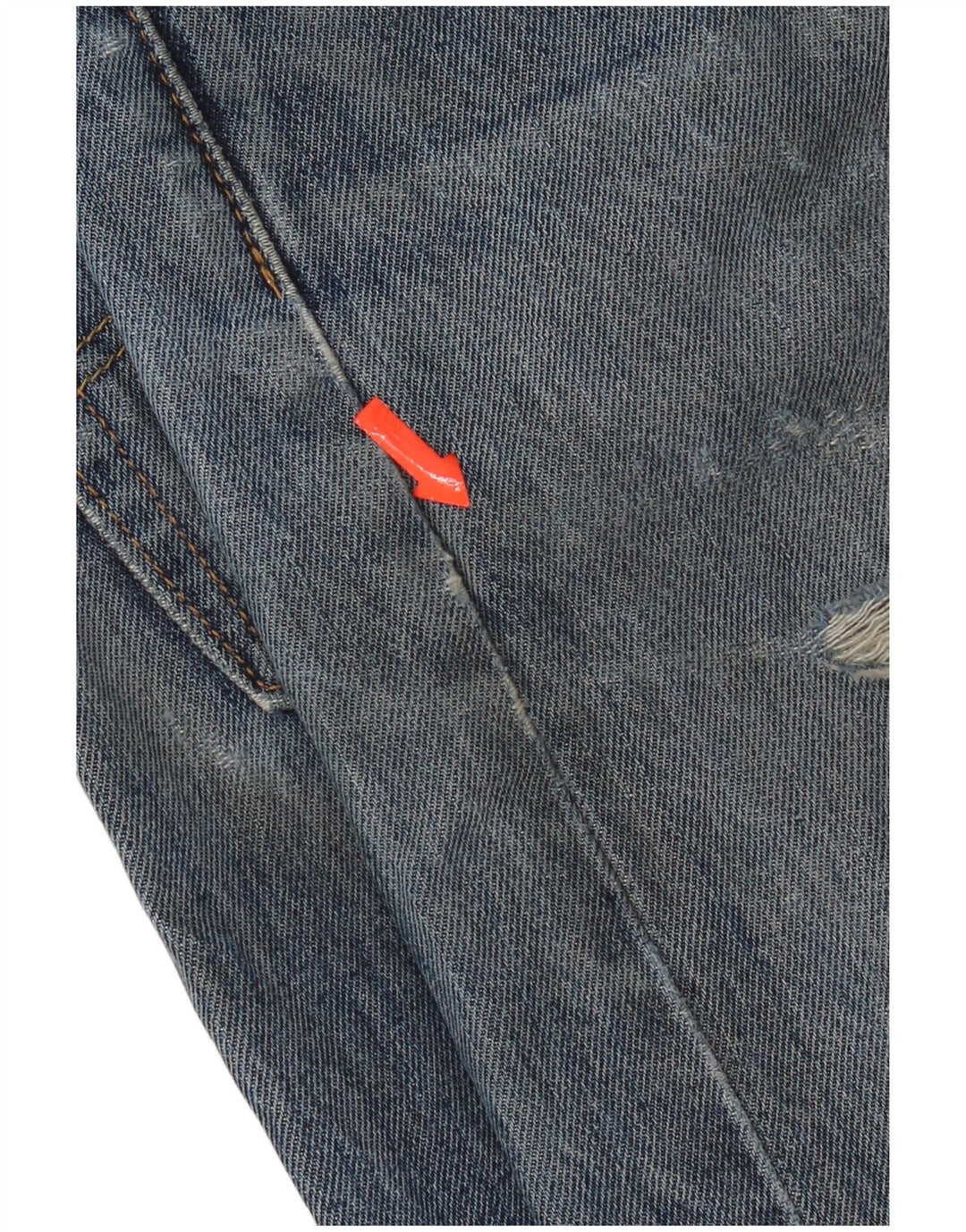 Levi's Herre 505 Distressed Straight Jeans W33 L30 Blå Bomuld