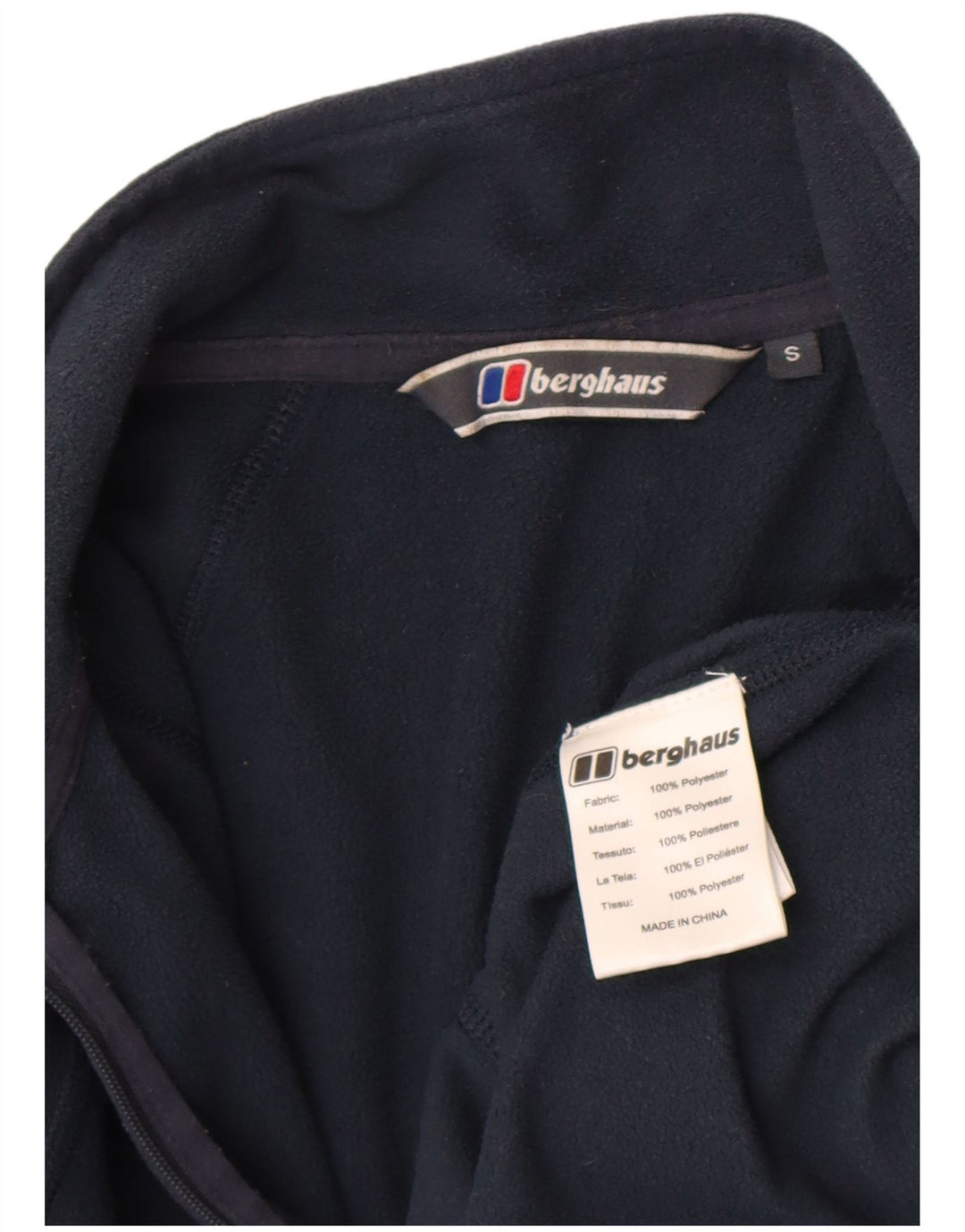 Berghaus Fleece Jumper med lynlås til mænd, lille marineblå polyester