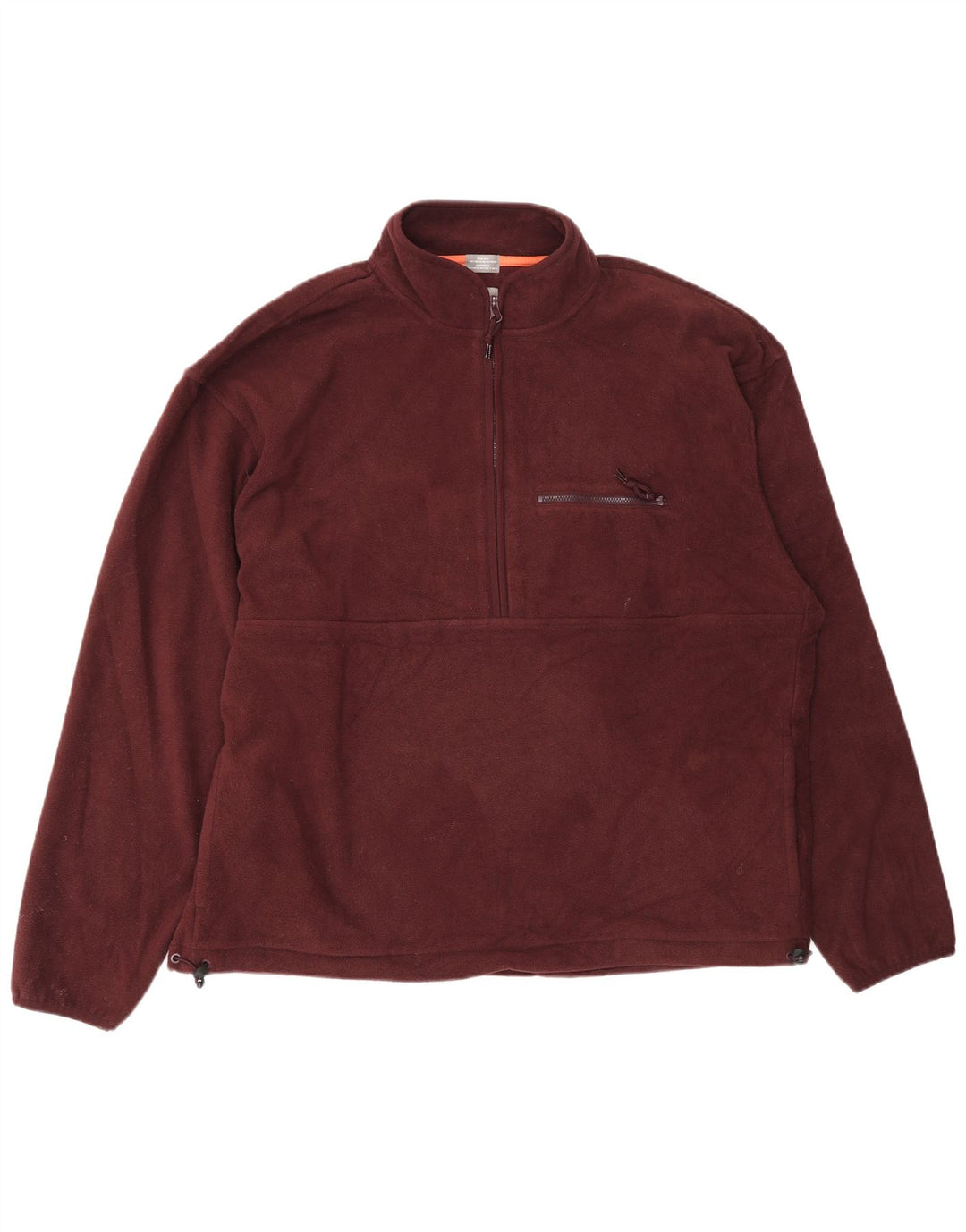 Gap Herre Zip Neck Fleece Jumper Large Burgundy Polyester