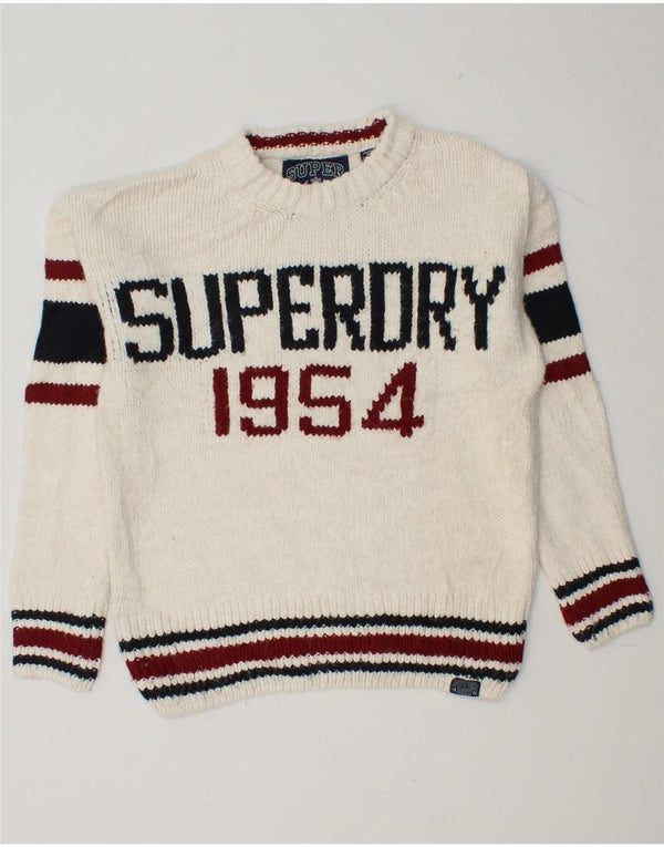 SUPERDRY Dame sweater med rund hals DK 6 XS Hvid Colourblock