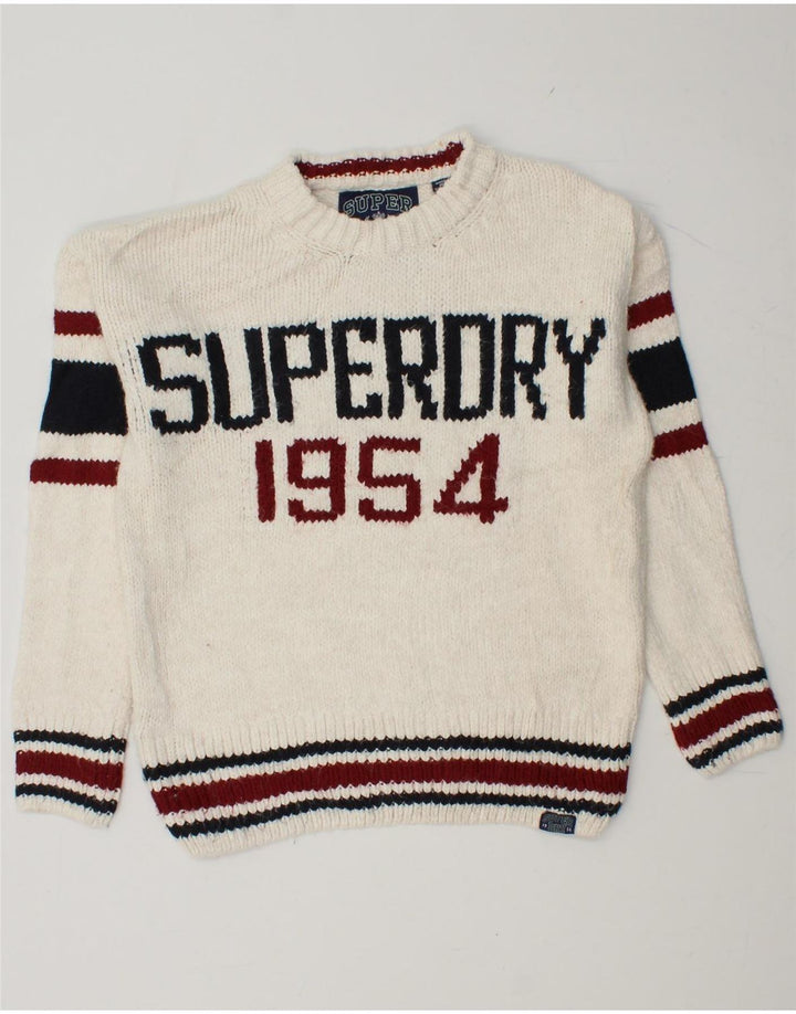 SUPERDRY Dame sweater med rund hals DK 6 XS Hvid Colourblock