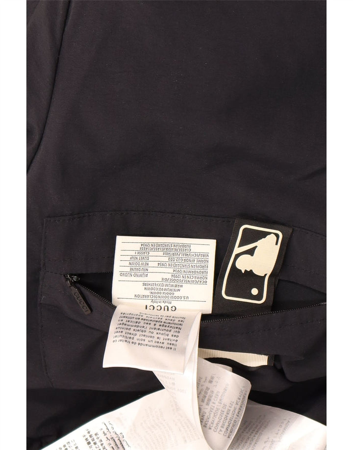 Gucci Herre grafisk hættepolstret frakke IT 46 Stor sort polyamid