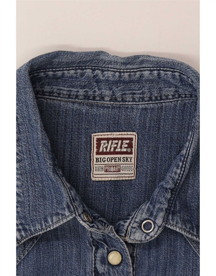 Rifle Dame Denim Shirt UK 16 Large Blue