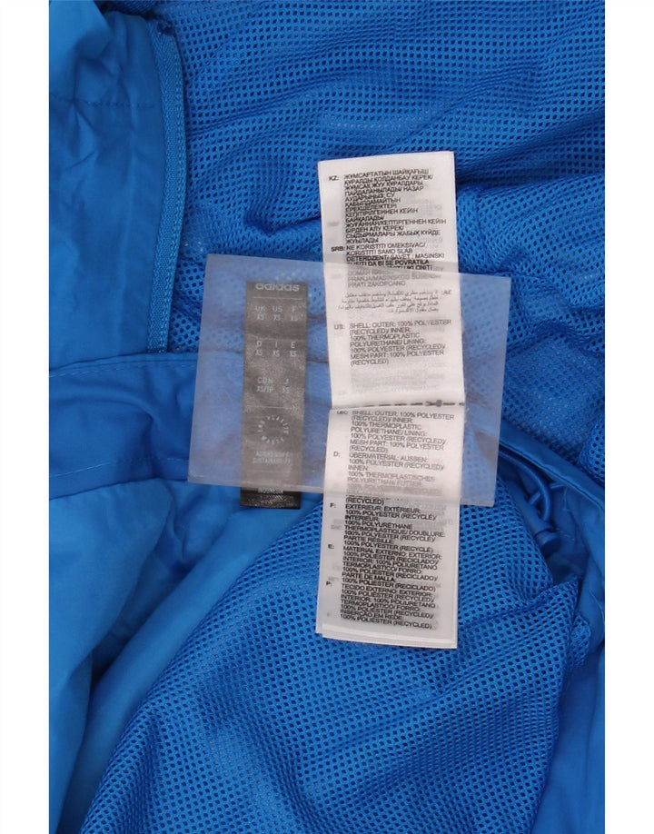 Adidas Grafisk regnjakke med hætte til mænd UK 34 XS blå polyester