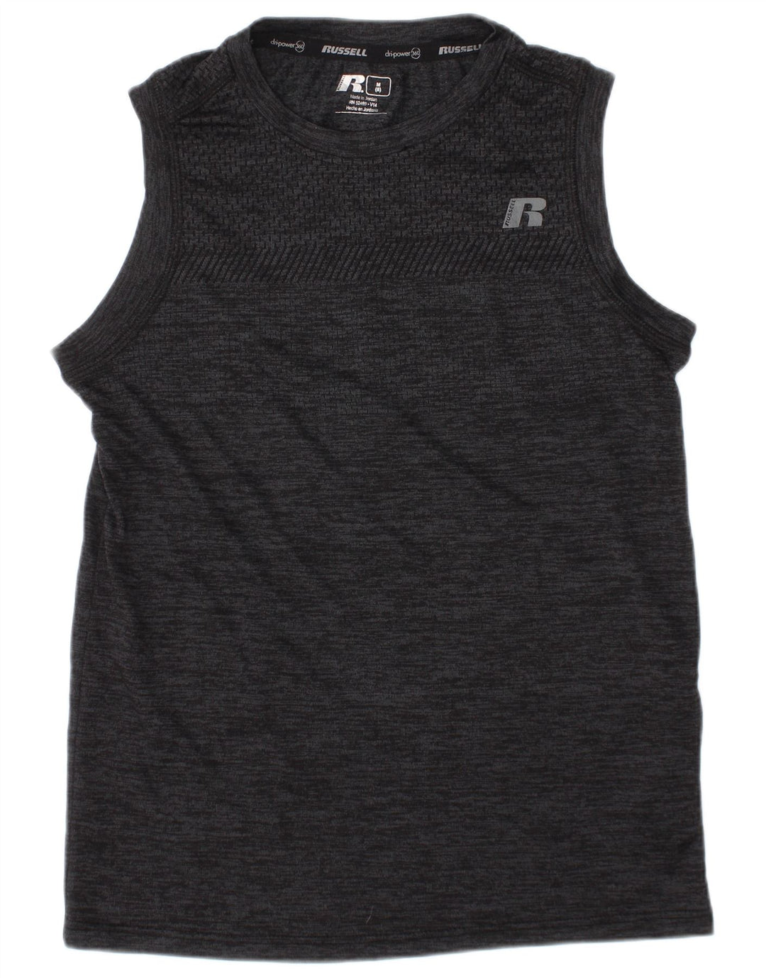 RUSSELL ATHLETIC Drenge Dri-Power Vest Top 7-8 år Medium Grå Flecked